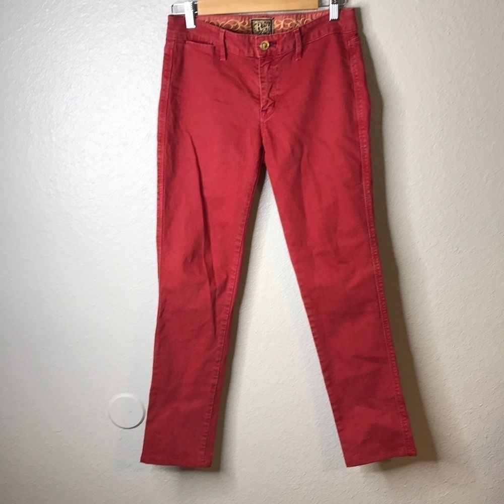 Rich & Skinny Embroidered Logo Red Jeans Rare
